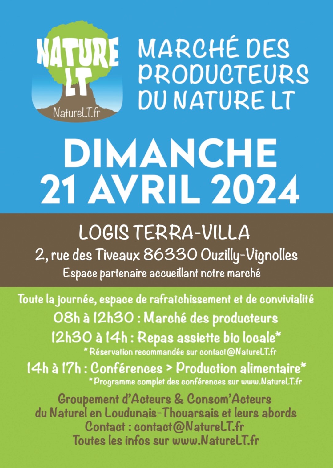 Marché des producteurs du NatureLT le Dimanche 21 Avril, logis Terra Villa 86330 Ouzilly-Vignolles